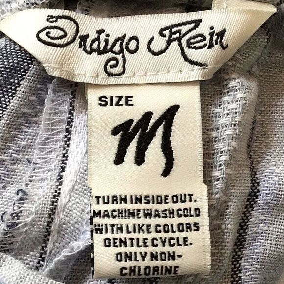 Indigo Rein Blue Striped Coastal Beach Flowy Capri Pants - Picture 9 of 10